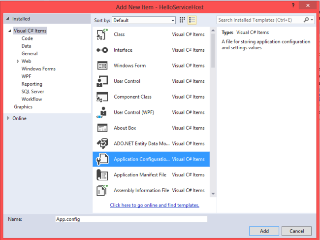 application configuration